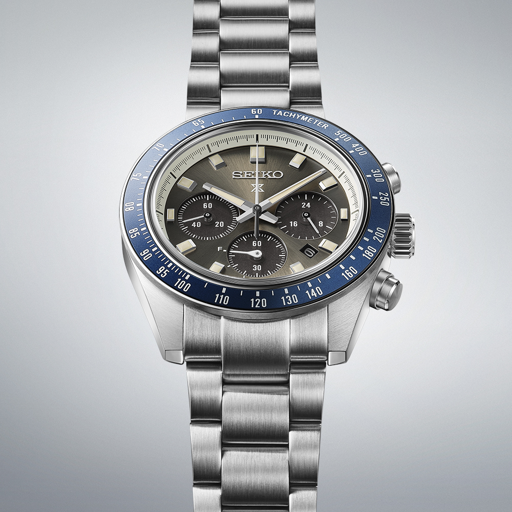 SEIKO Prospex Speedtimer 'Grand Touring' Solar Chronograph Gray Dial 41.4mm Silver Stainless Steel Bracelet SSC939P1 - 