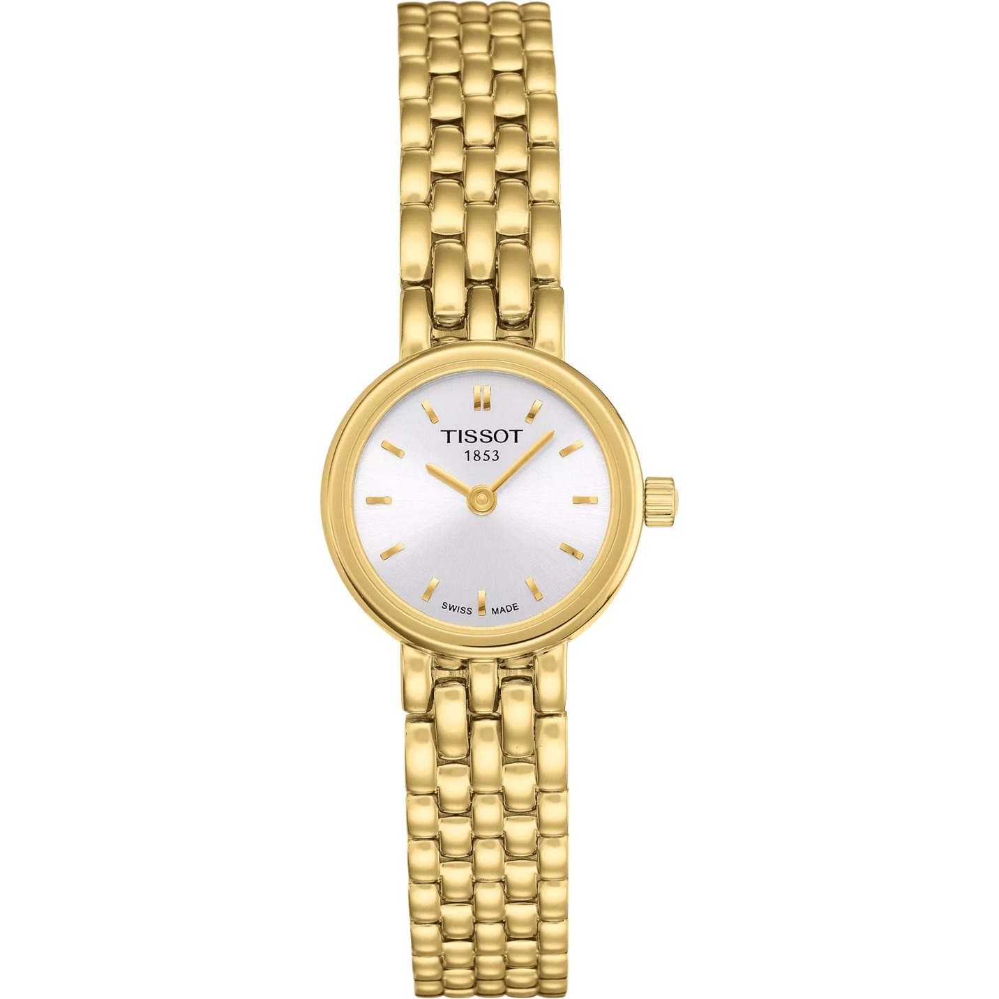 TISSOT Lovely Round Silver Dial 19.5mm Gold Stainless Steel Bracelet T058.009.33.031.00 - 