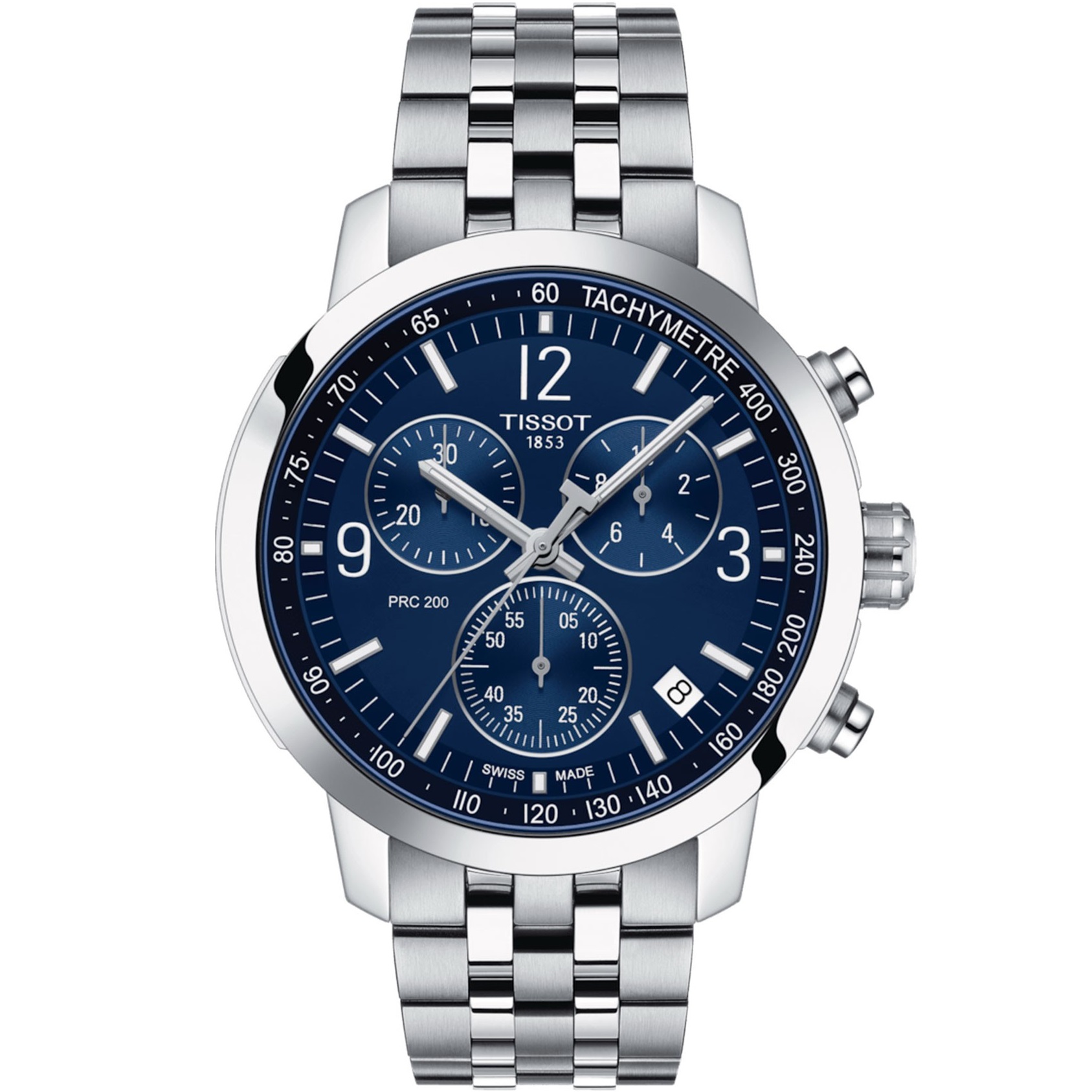 TISSOT PRC 200 Chronograph Blue Dial 42mm Silver Stainless Steel Bracelet T114.417.11.047.00 - 