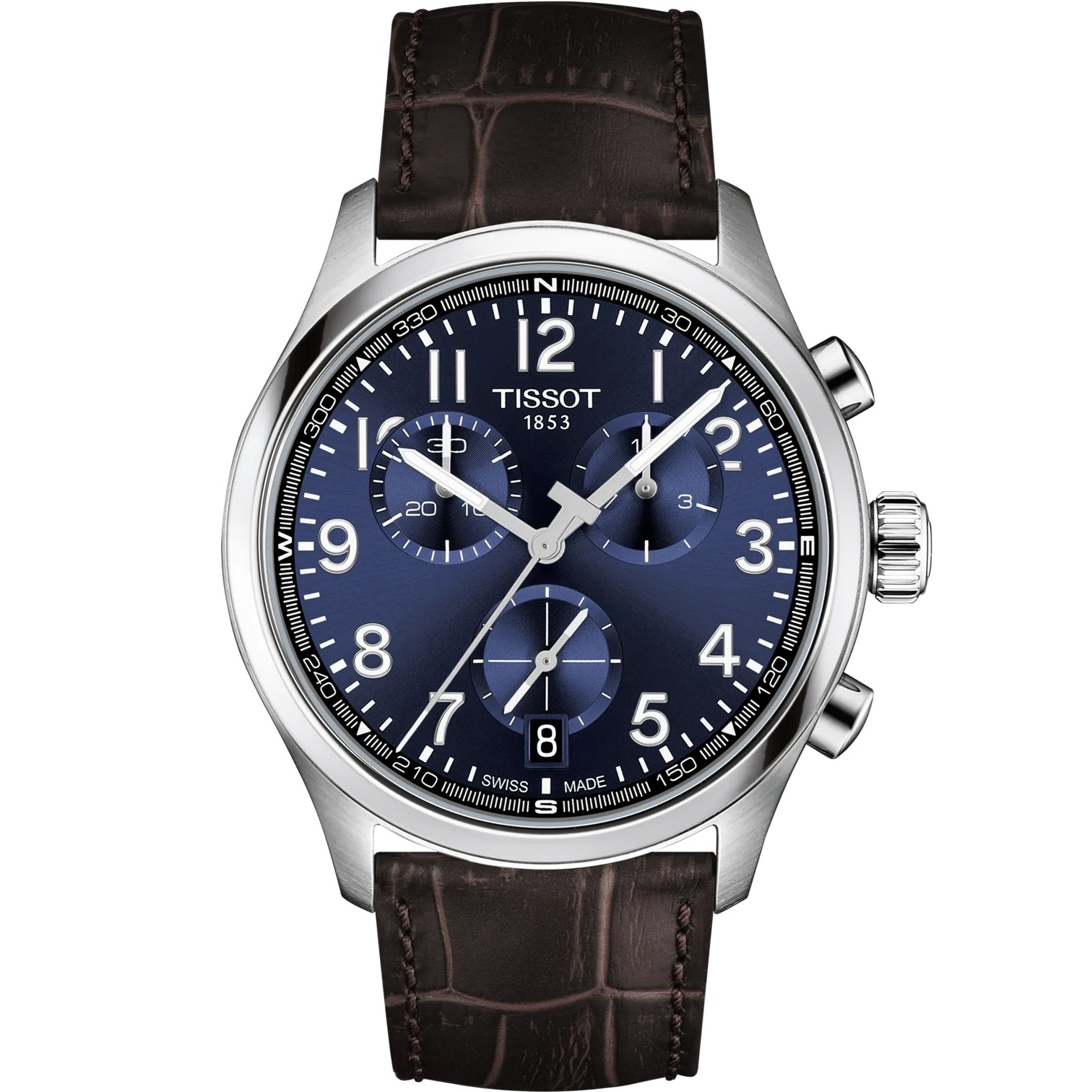 TISSOT L Classic Chronograph Blue Dial 42mm Stainless Steel Brown Leather Strap T116.417.16.042.00 - 