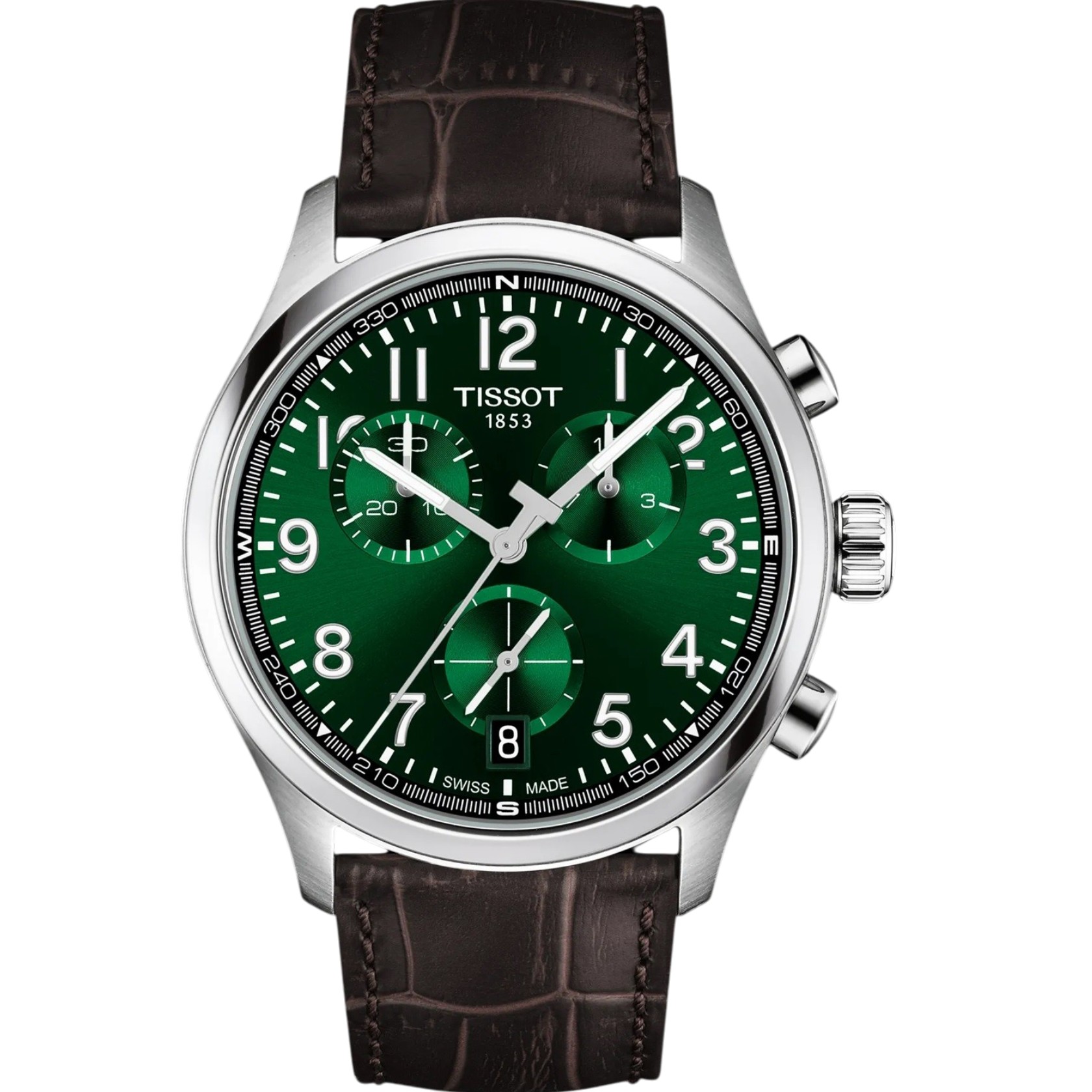 TISSOT L Classic Chronograph Green Dial 42mm Stainless Steel Brown Leather Strap T116.417.16.092.00 - 