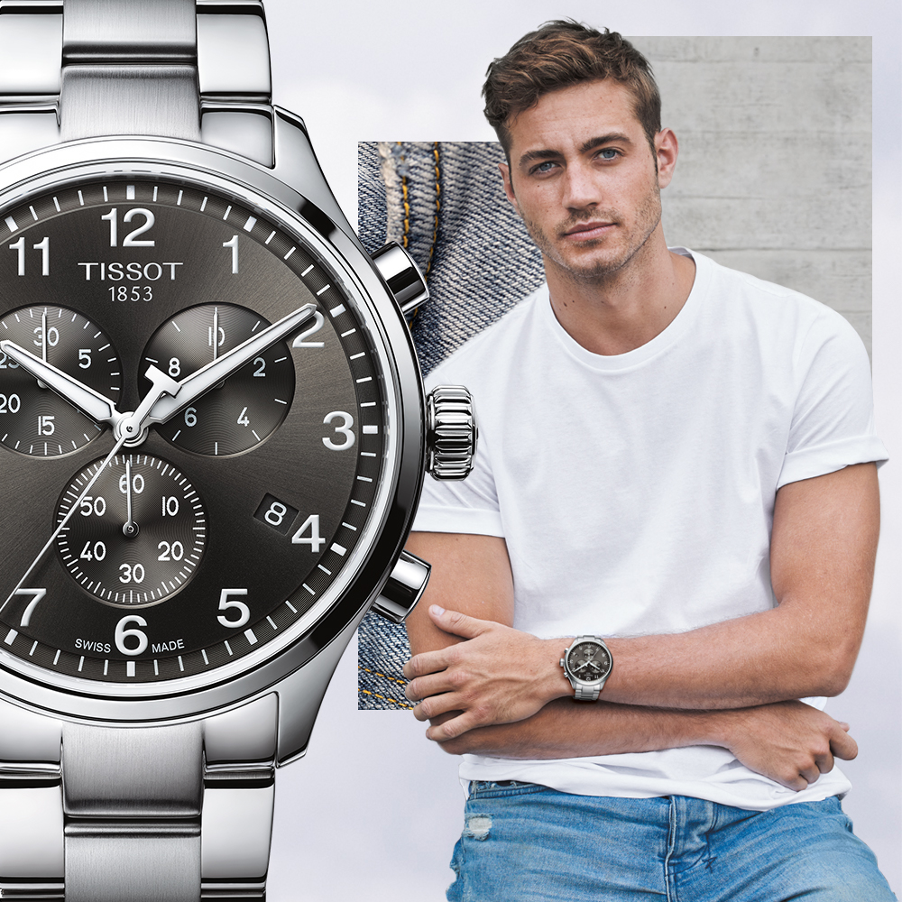 TISSOT XL Classic Chronograph Grey Dial 45mm Silver Stainless Steel Bracelet T116.617.11.057.01 - 3