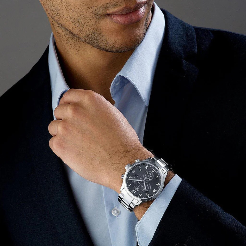 TISSOT XL Classic Chronograph Grey Dial 45mm Silver Stainless Steel Bracelet T116.617.11.057.01 - 