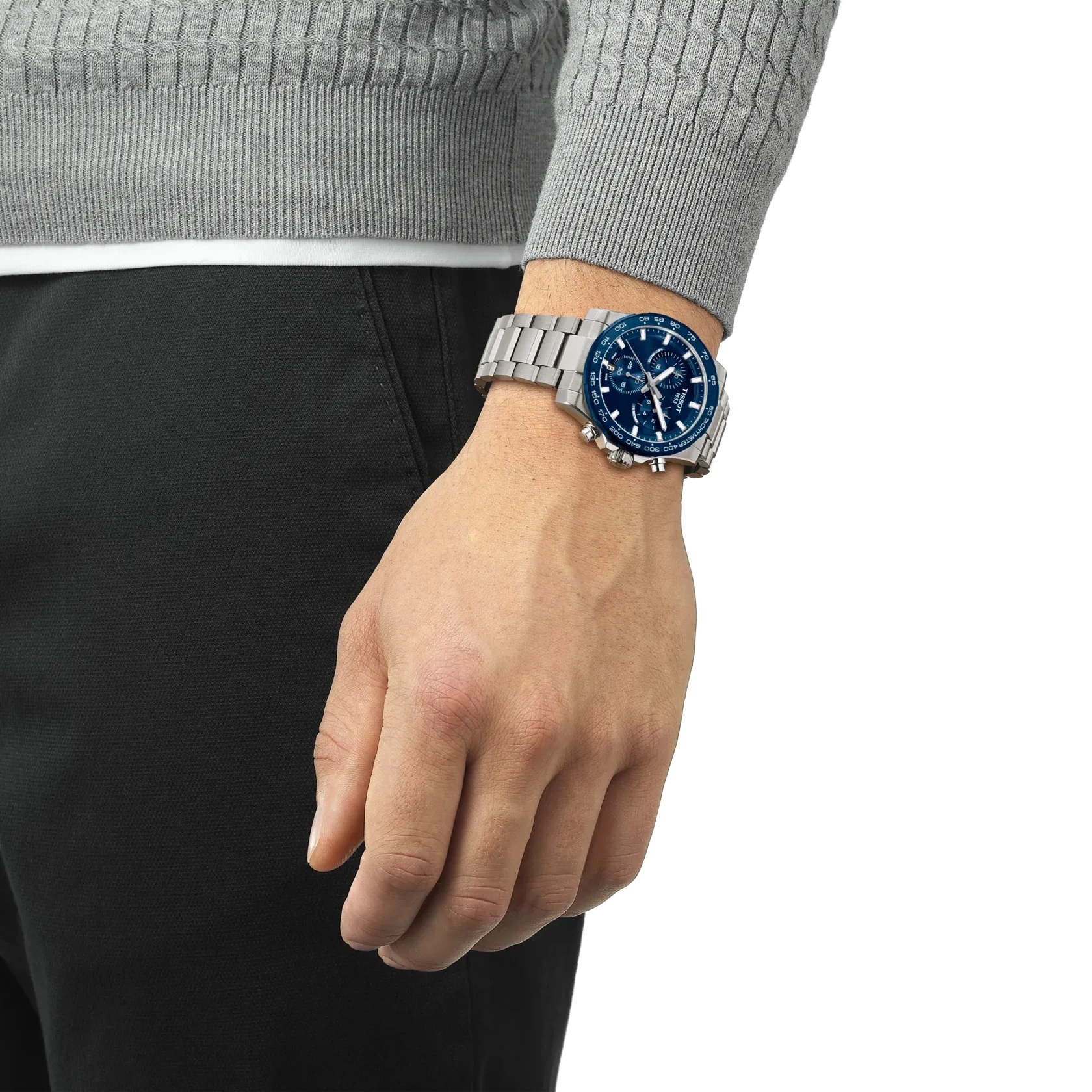 TISSOT Supersport Chronograph Blue Dial 42mm Silver Stainless Steel Bracelet T125.417.11.041.00 - 