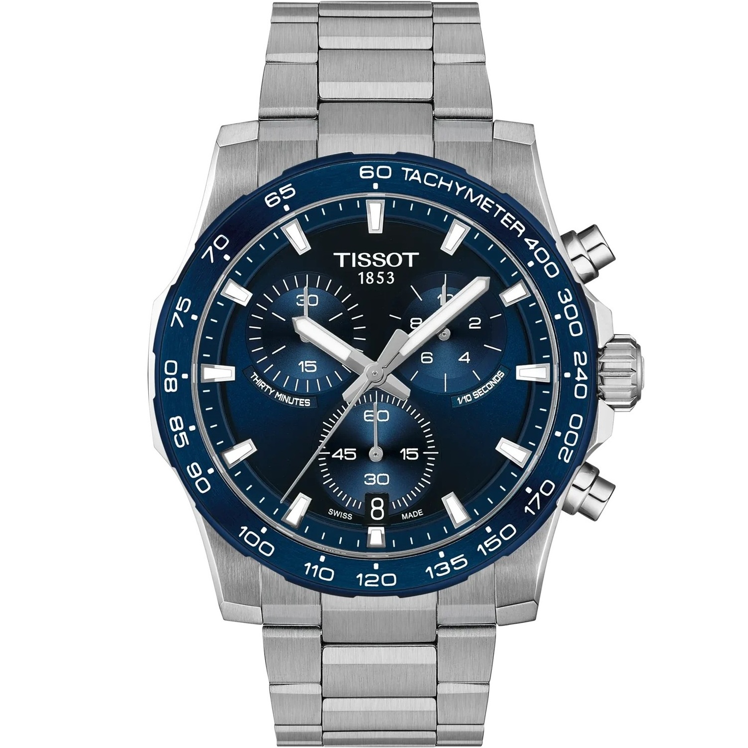 TISSOT Supersport Chronograph Blue Dial 42mm Silver Stainless Steel Bracelet T125.417.11.041.00 - 