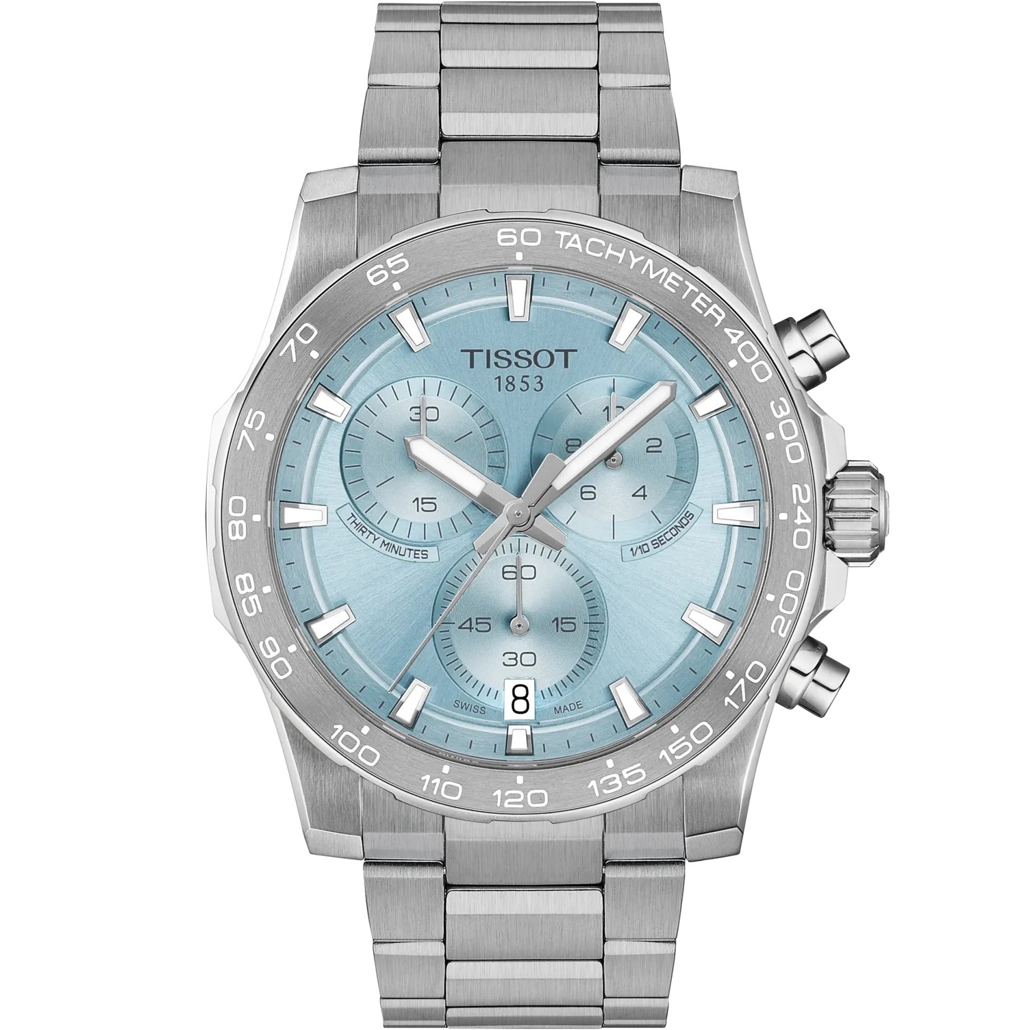 TISSOT Supersport Chronograph Ice Blue Dial 42mm Silver Stainless Steel Bracelet T125.417.11.351.00 - 