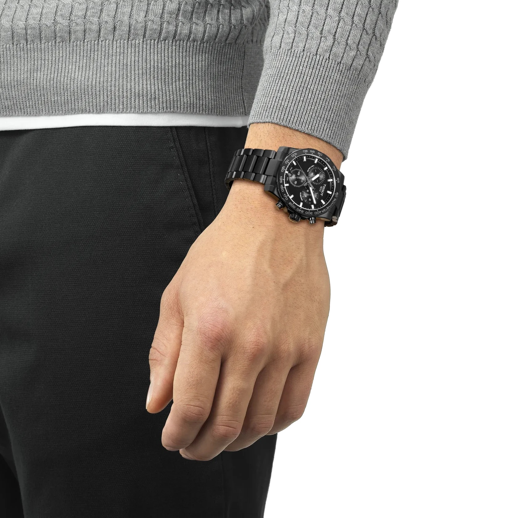 TISSOT Supersport Chronograph Black Dial 42mm Black Stainless Steel Bracelet T125.417.33.051.00 - 