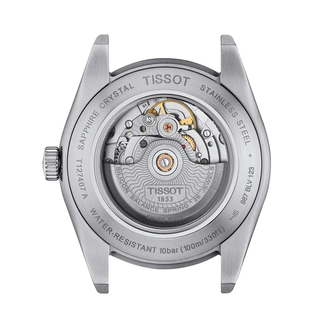 TISSOT Gentleman Powermatic 80 Silicium Ice Blue Dial 40mm Silver Stainless Steel Bracelet T127.407.11.351.00 - 4