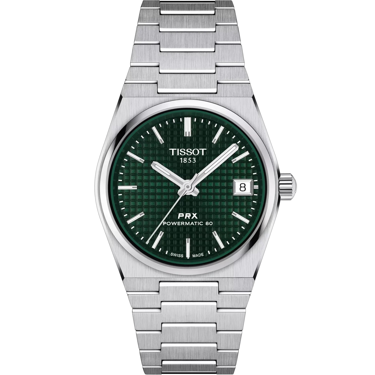 TISSOT PRX 35 Powermatic 80 Green Dial 35mm Silver Stainless Steel Bracelet T137.207.11.091.00 - 