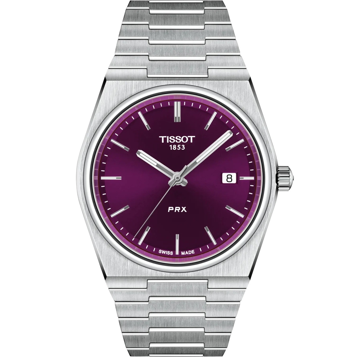 TISSOT PRX 40 Purple Dial Quartz 40mm Silver Stainless Steel Bracelet T137.410.11.401.00 - 