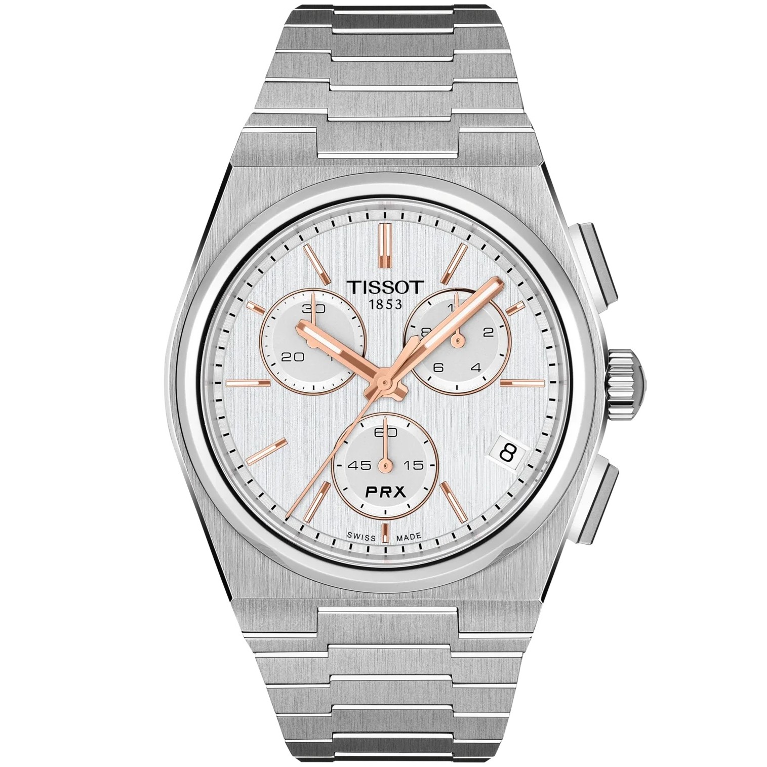 TISSOT PRX 41 Chronograph Silver Dial 41mm Silver Stainless Steel Bracelet T137.417.11.031.00 - 