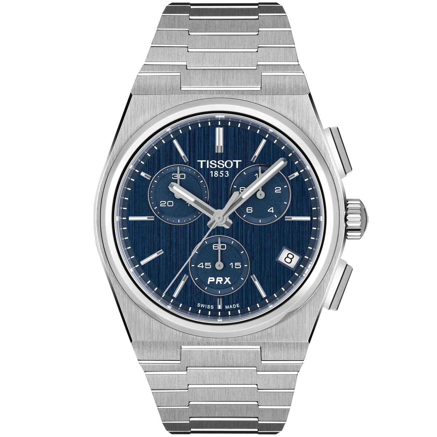 TISSOT PRX 41 Chronograph Blue Dial 41mm Silver Stainless Steel Bracelet T137.417.11.041.00 - 
