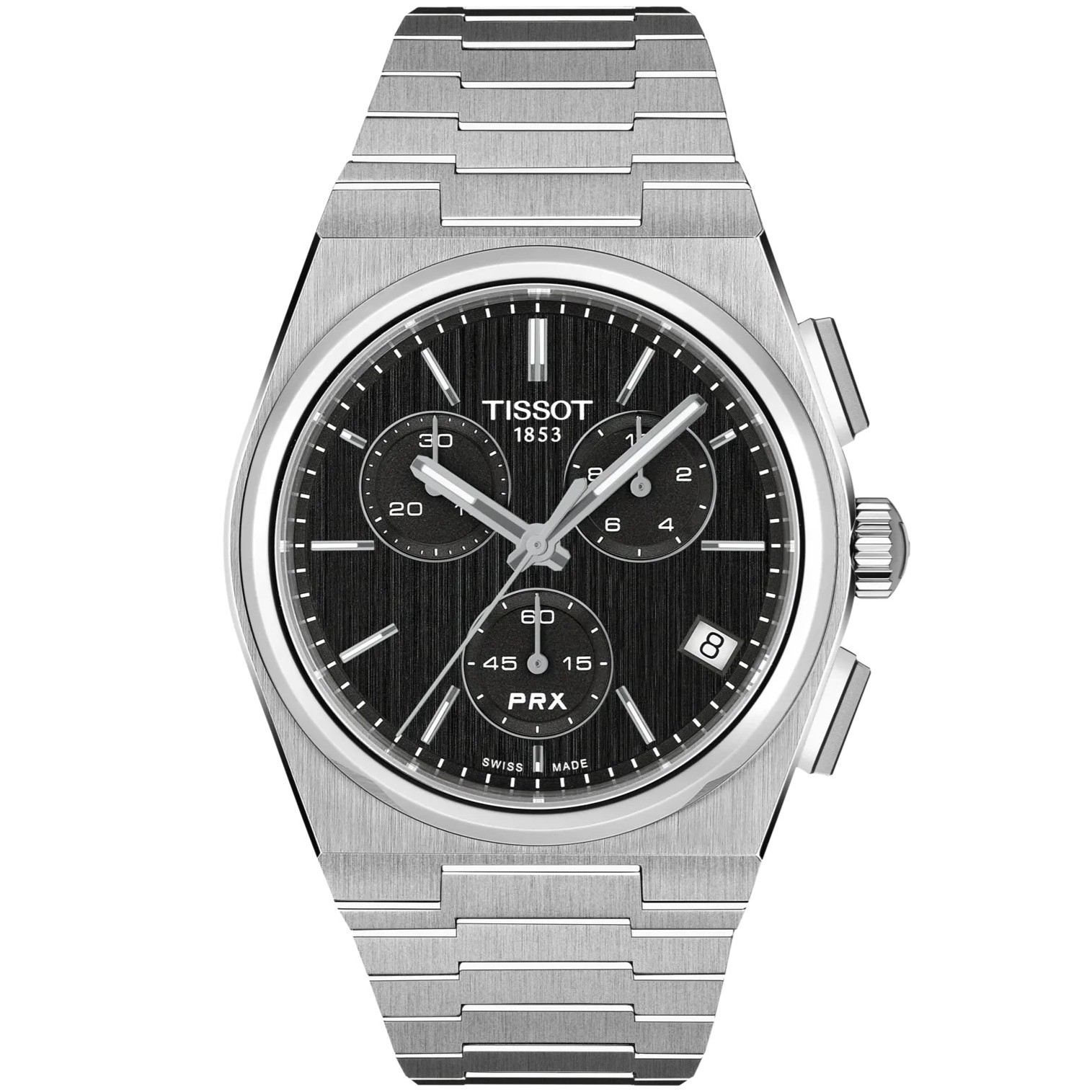 TISSOT PRX 41 Chronograph Black Dial 41mm Silver Stainless Steel Bracelet T137.417.11.051.00 - 