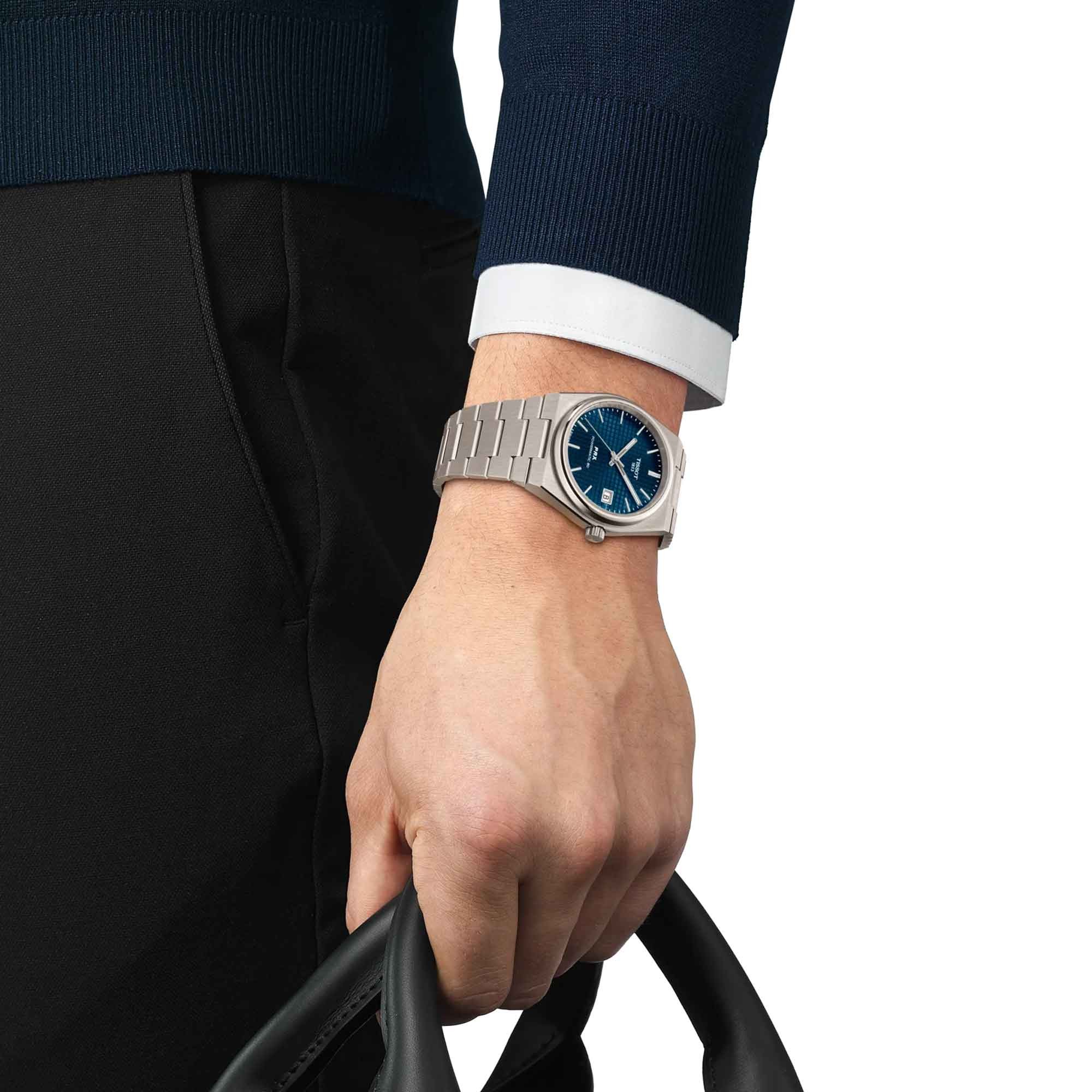 TISSOT PRX 38 Powermatic 80 Blue Dial 38mm Silver Titanium Bracelet T137.807.44.041.00 - 