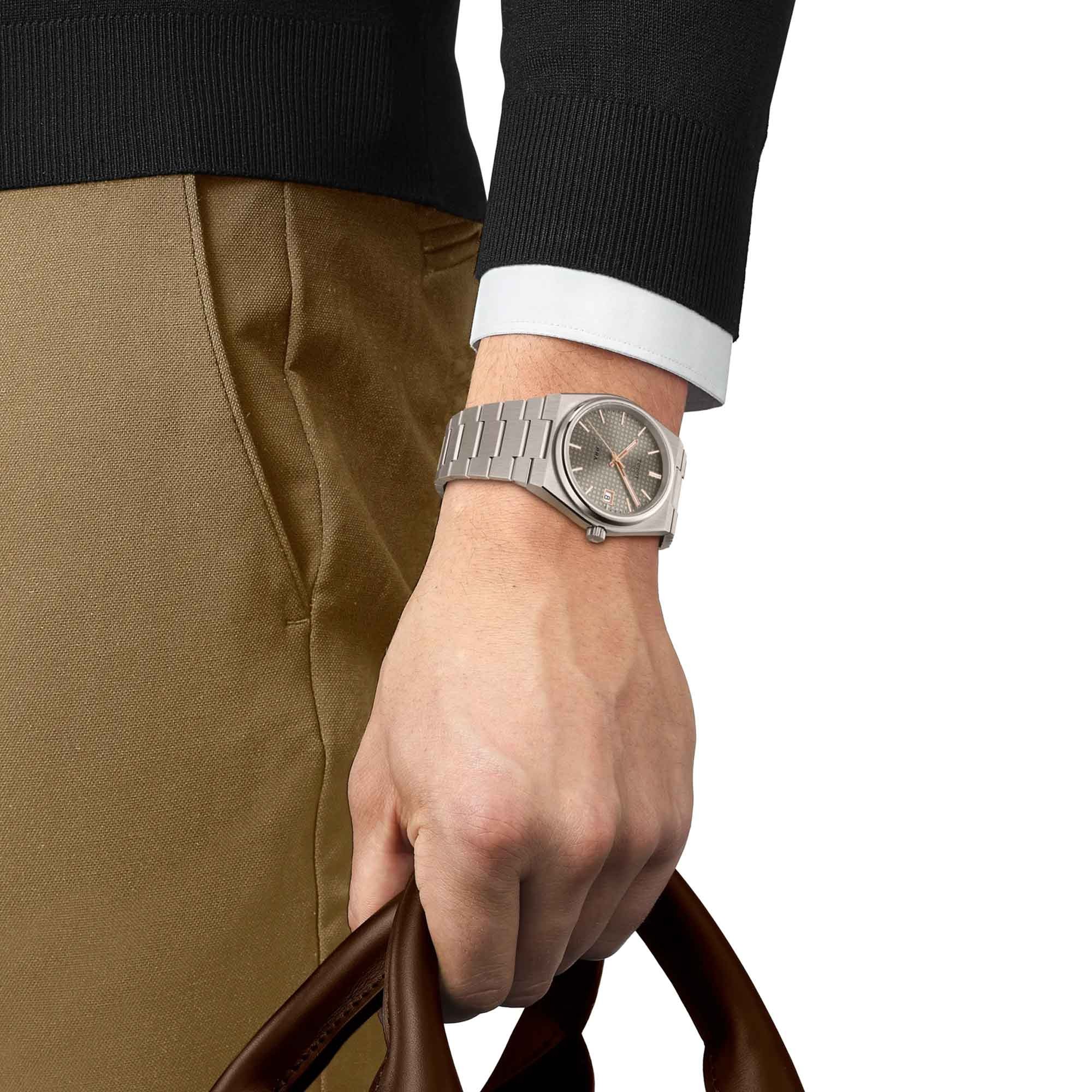 TISSOT PRX 38 Powermatic 80 Anthracite Dial 38mm Silver Titanium Bracelet T137.807.44.061.00 - 