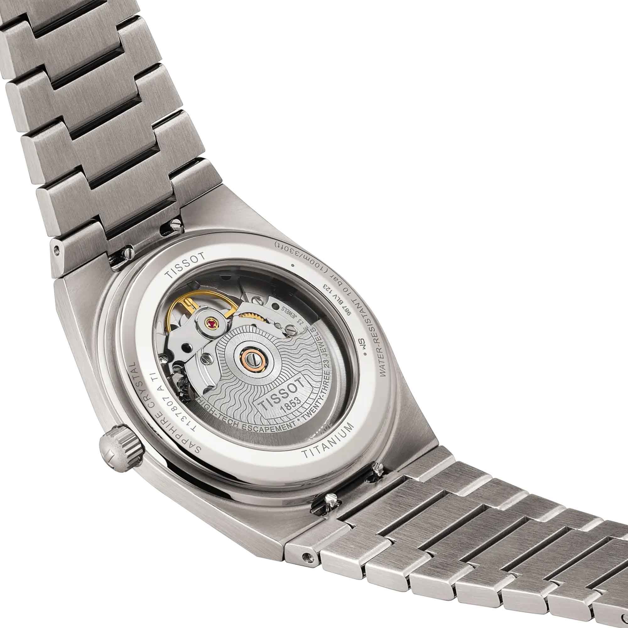 TISSOT PRX 38 Powermatic 80 Anthracite Dial 38mm Silver Titanium Bracelet T137.807.44.061.00 - 4