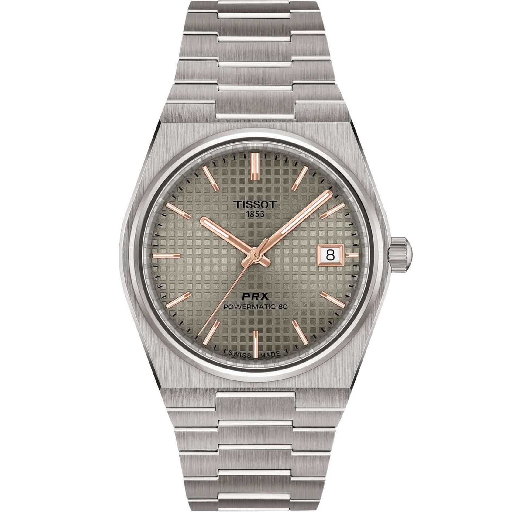 TISSOT PRX 38 Powermatic 80 Anthracite Dial 38mm Silver Titanium Bracelet T137.807.44.061.00 - 