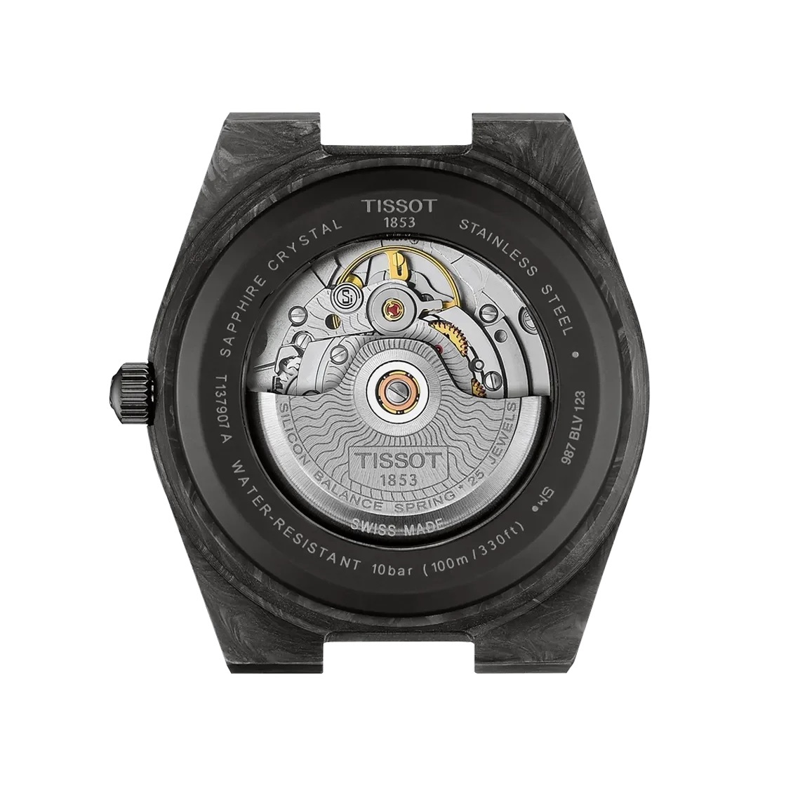 TISSOT PRX Carbon Powermatic 80 40.5mm Black Stainless Steel & Carbon Black Rubber Strap T137.907.97.201.00 - 3
