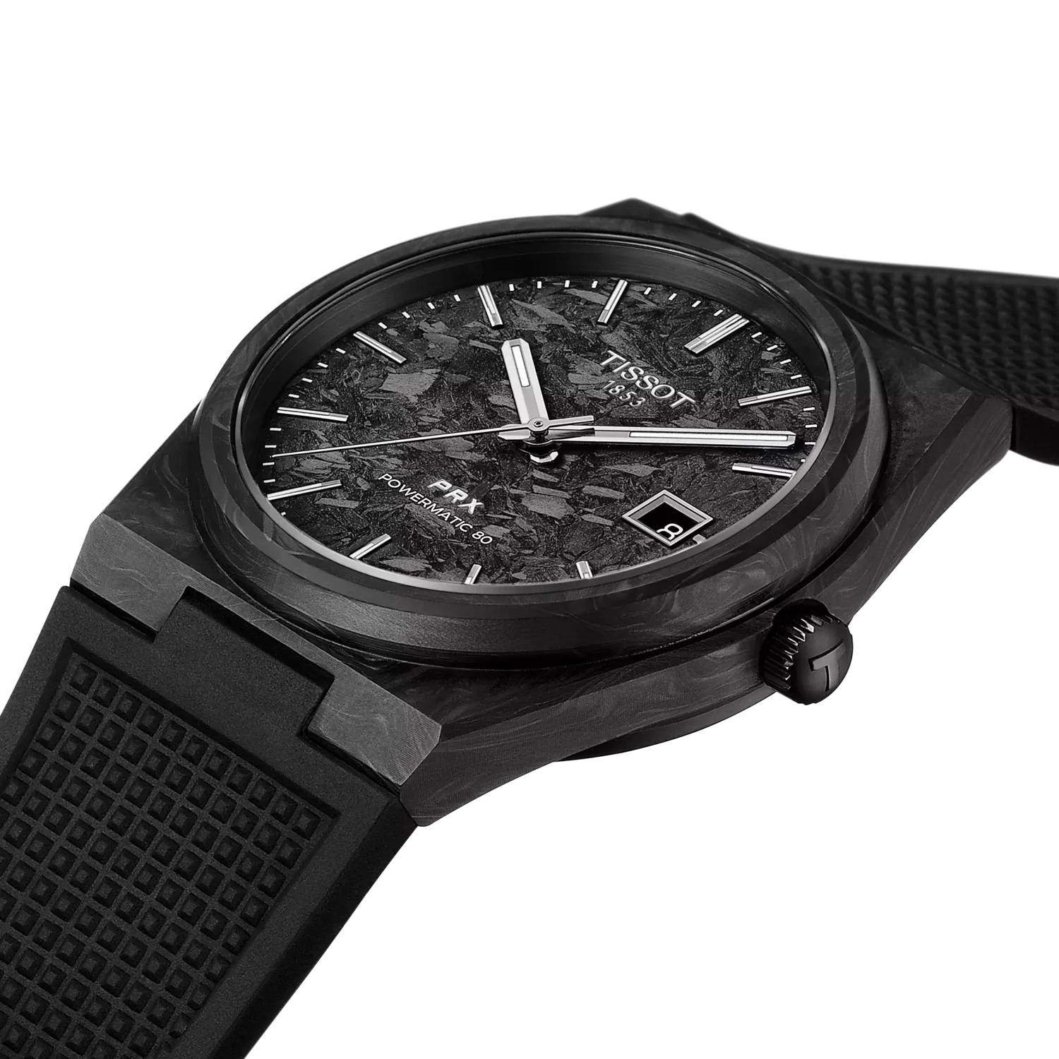TISSOT PRX Carbon Powermatic 80 40.5mm Black Stainless Steel & Carbon Black Rubber Strap T137.907.97.201.00 - 6