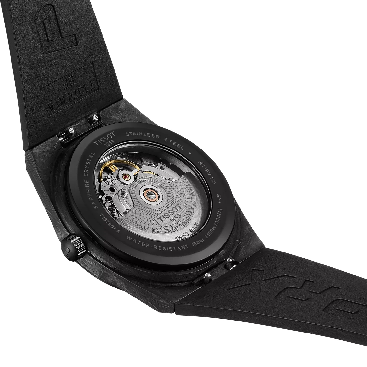 TISSOT PRX Carbon Powermatic 80 40.5mm Black Stainless Steel & Carbon Black Rubber Strap T137.907.97.201.00 - 7
