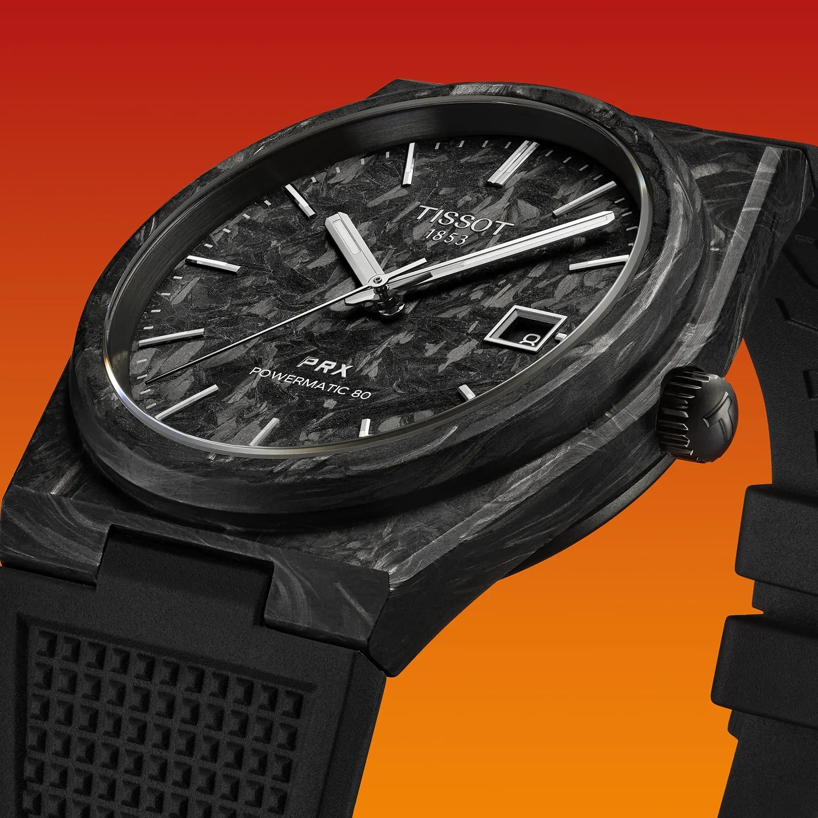 TISSOT PRX Carbon Powermatic 80 40.5mm Black Stainless Steel & Carbon Black Rubber Strap T137.907.97.201.00 - 8