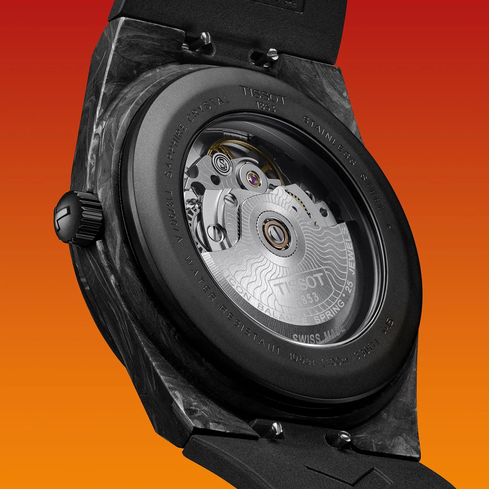 TISSOT PRX Carbon Powermatic 80 40.5mm Black Stainless Steel & Carbon Black Rubber Strap T137.907.97.201.00 - 10