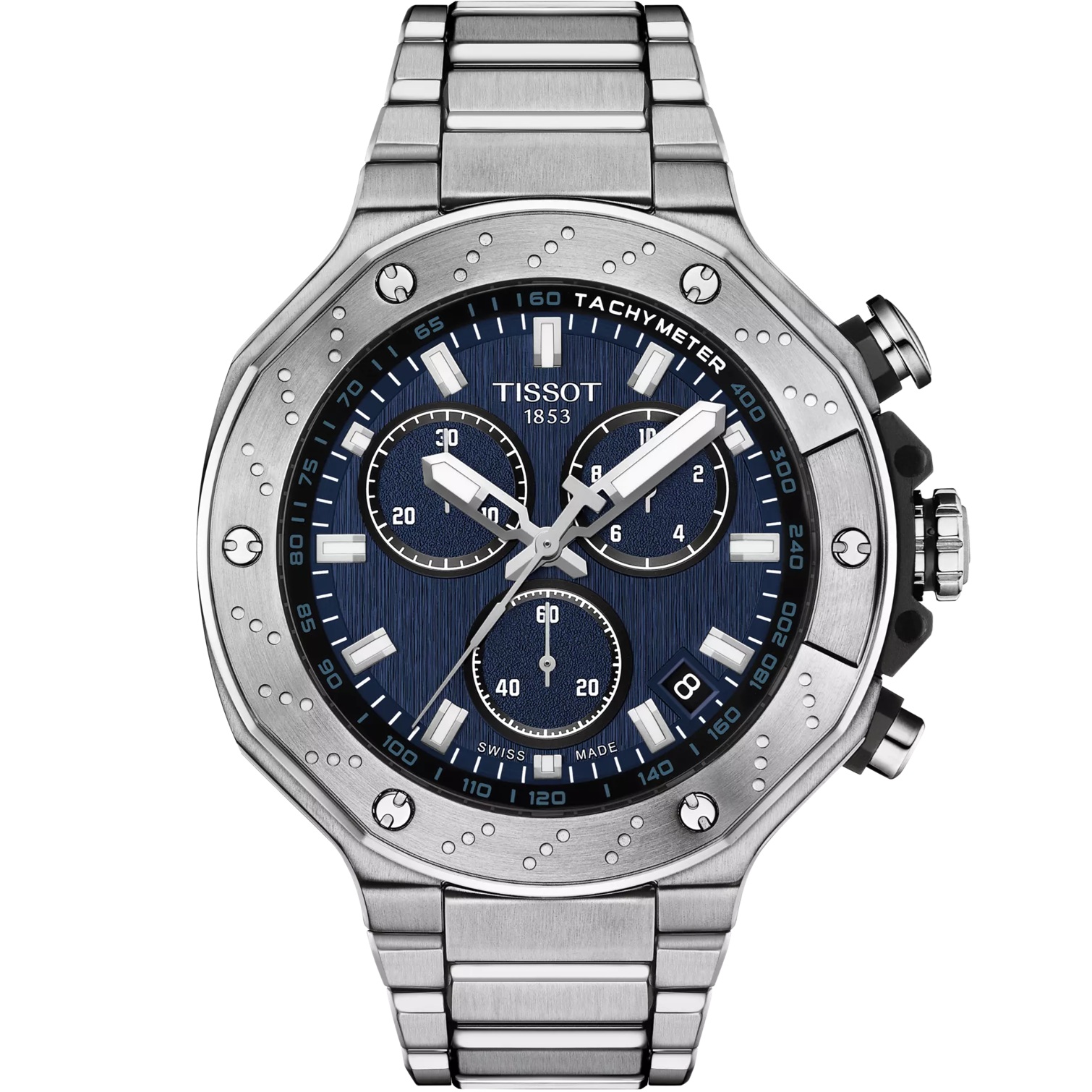 TISSOT T-Race Chronograph Blue Dial 45mm Silver Stainless Steel Bracelet T141.417.11.041.00 - 