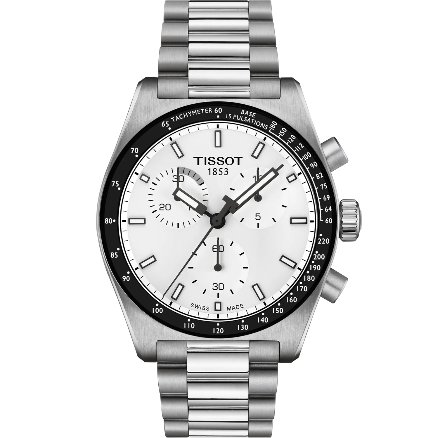 TISSOT PR516 Chronograph Quartz White Dial 40mm Silver Stainless Steel Bracelet T149.417.11.011.00 - 