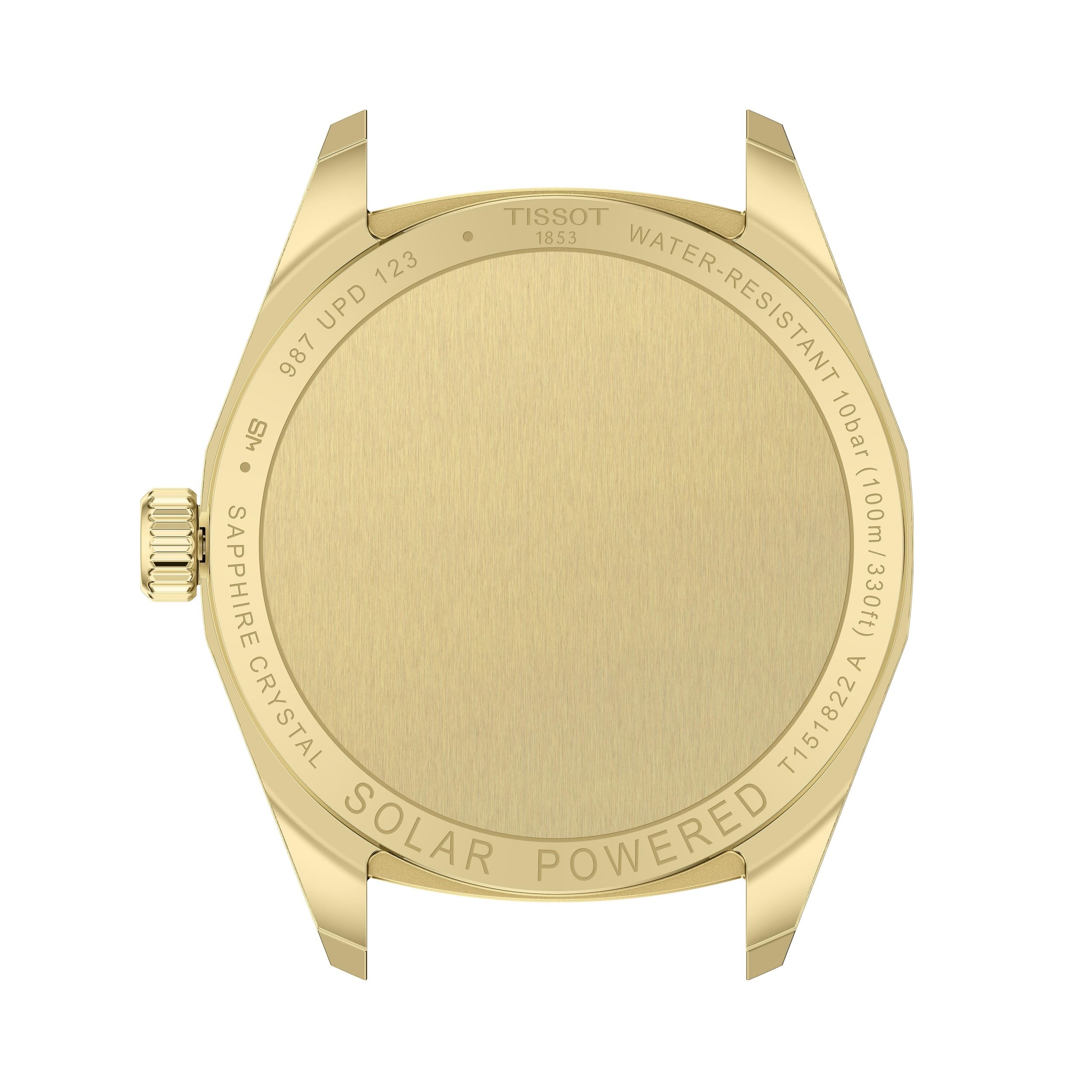 TISSOT PRC 100 Solar Quartz Gold Dial 34mm Gold Stainless Steel Bracelet T151.822.33.021.00 - 4