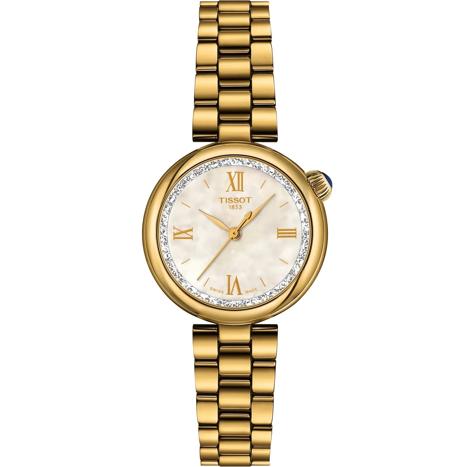 TISSOT Desir White Pearl Dial 28mm Gold Stainless Steel Bracelet T152.010.33.118.00 - 