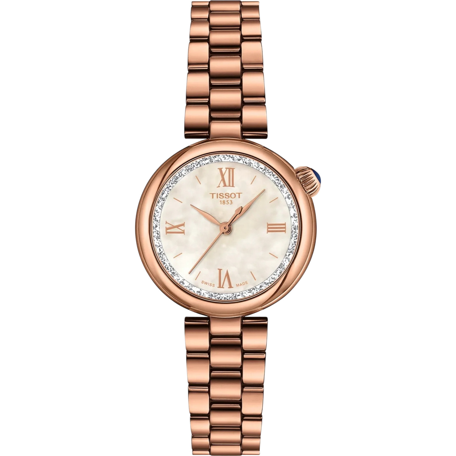 TISSOT Desir White Pearl Dial 28mm Rose Gold Stainless Steel Bracelet T152.010.33.118.01 - 