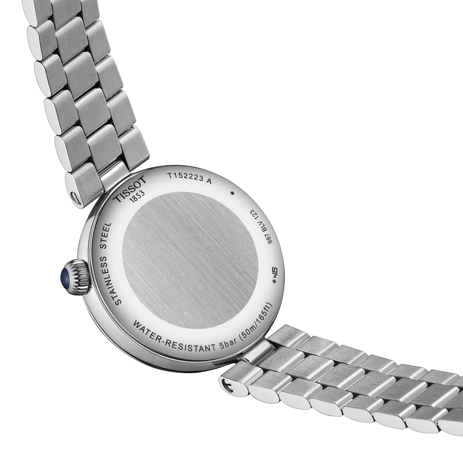 TISSOT Desir Moonphase Blue Dial with Diamonds 29.6mm Silver Stainless Steel Bracelet T152.223.11.496.00 - 3