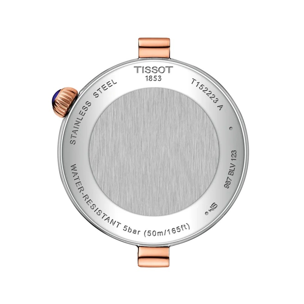 TISSOT Desir Moonphase White Pearl Dial with Diamonds 29.6mm Two Tone Rose Gold Stainless Steel Bracelet T152.223.22.036.00 - 4
