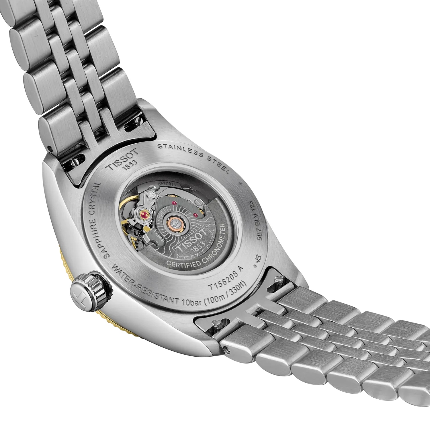 TISSOT Ballade Powermatic 48 COSC Silver Dial 30mm Two Tone Gold Stainless Steel Bracelet T156.208.22.033.01 - 5