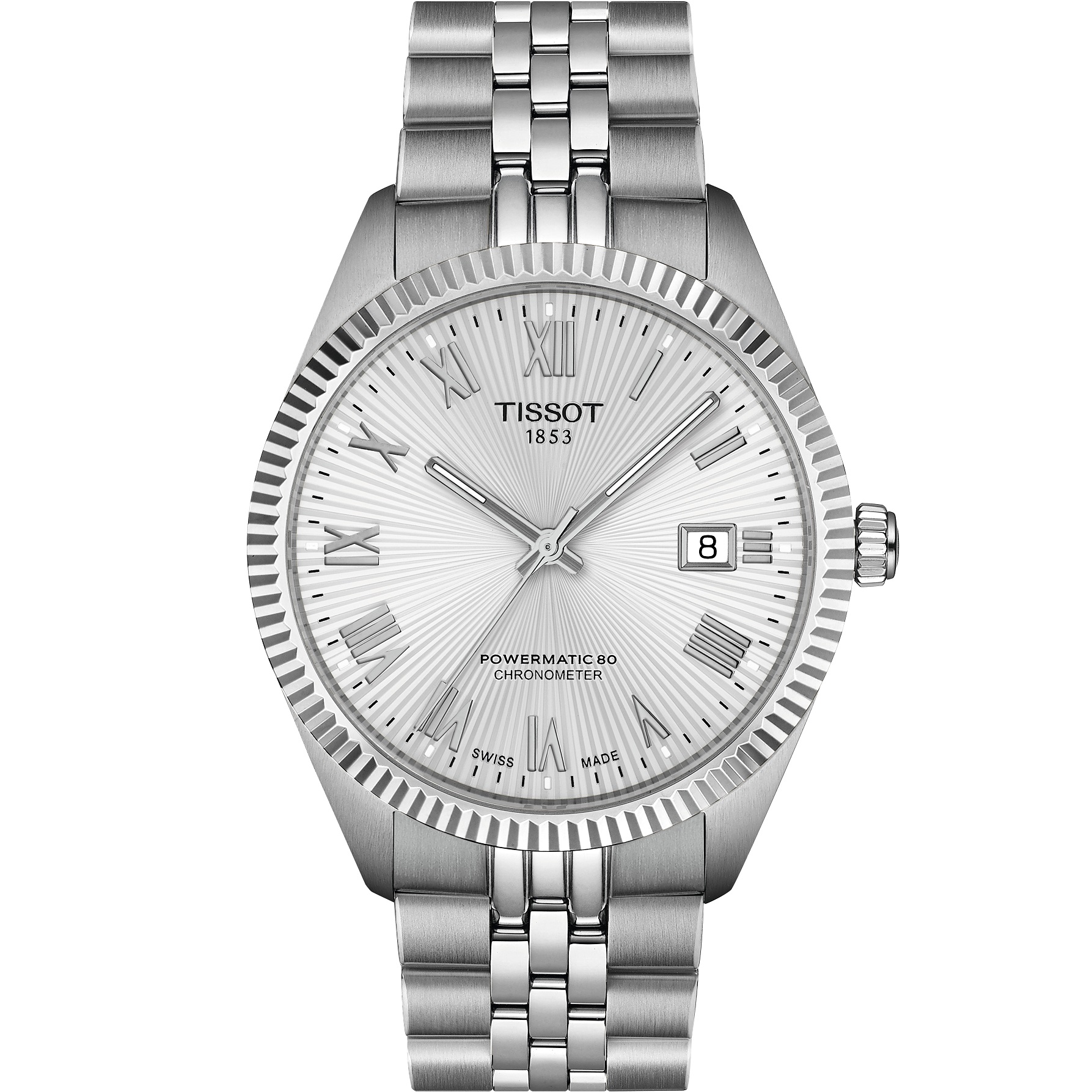 TISSOT Ballade Powermatic 80 COSC Silver Dial 39mm Silver Stainless Steel Bracelet T156.408.11.033.00 - 