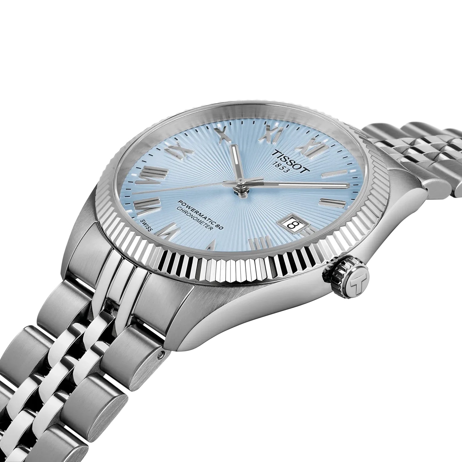 TISSOT Ballade Powermatic 80 COSC Ice Blue Dial 39mm Silver Stainless Steel Bracelet T156.408.11.353.00 - 3