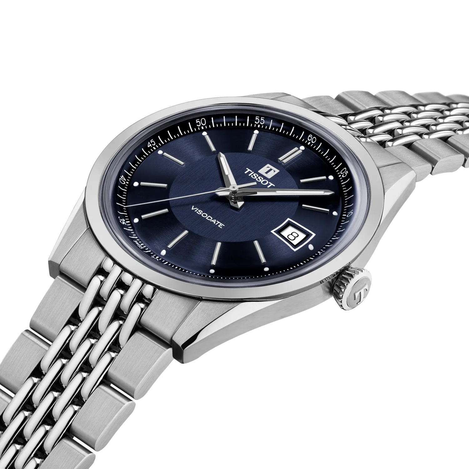 TISSOT Visodate Powermatic 80 Blue Dial 39mm Silver Stainless Steel Bracelet T157.407.11.041.00 - 3
