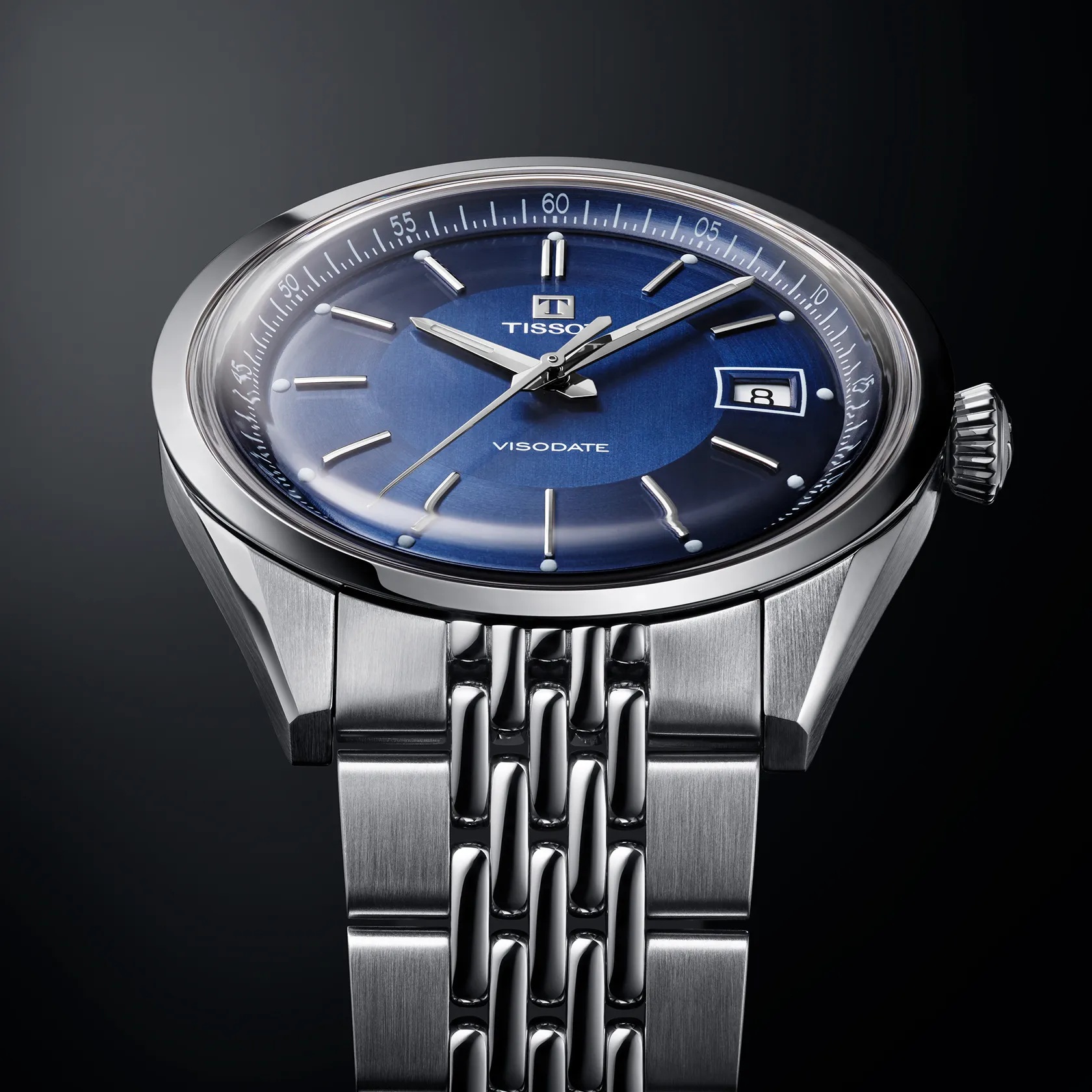 TISSOT Visodate Powermatic 80 Blue Dial 39mm Silver Stainless Steel Bracelet T157.407.11.041.00 - 8