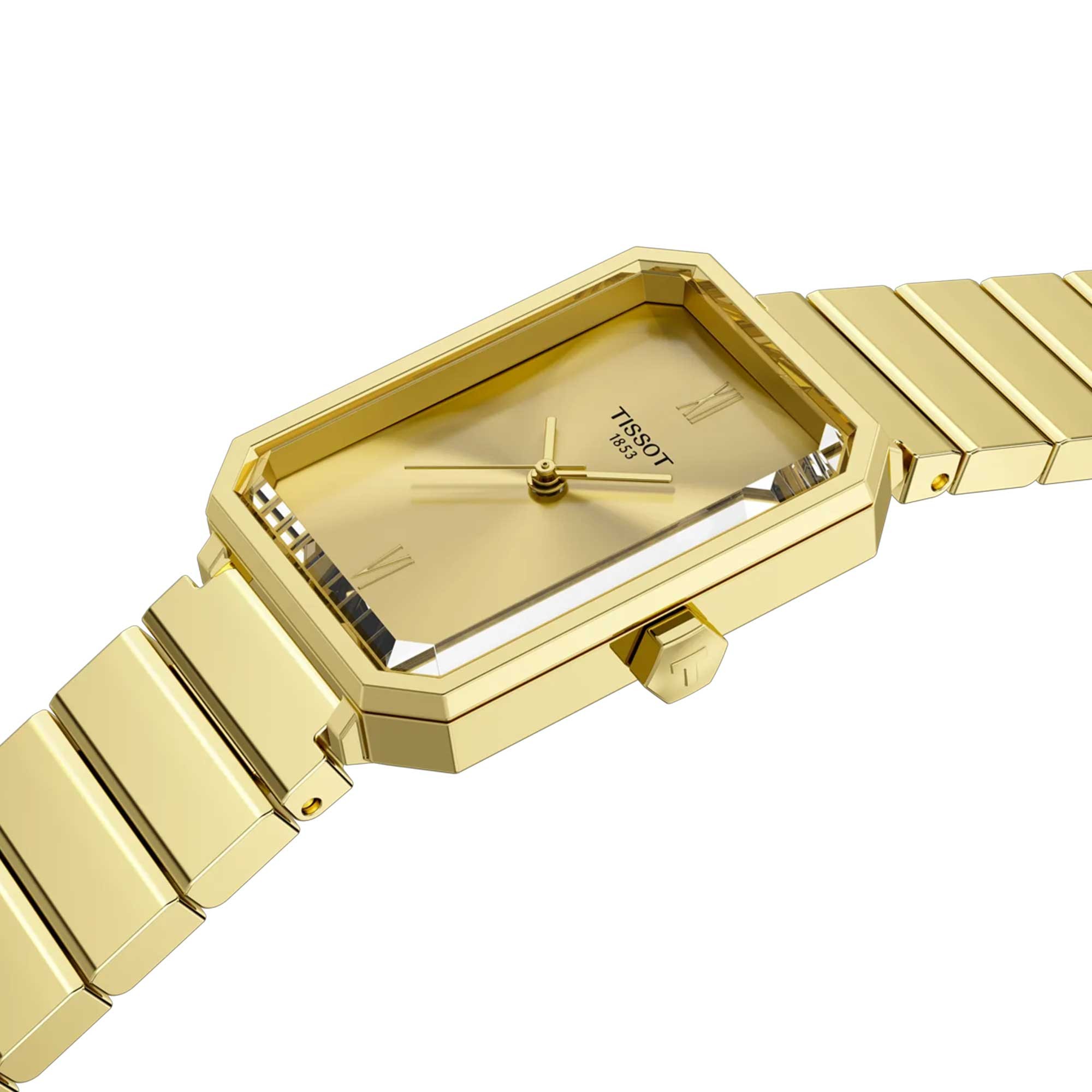 TISSOT SRV Lady's Gold Dial 30mm Gold Stainless Steel Bracelet T160.110.33.023.00 - 