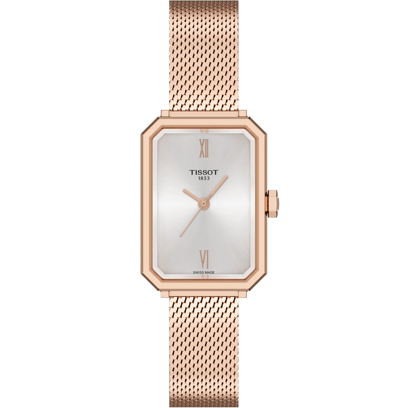 TISSOT SRV Lady's Silver Dial 30mm Rose Gold Mesh Stainless Steel Bracelet T160.110.33.033.00 - 