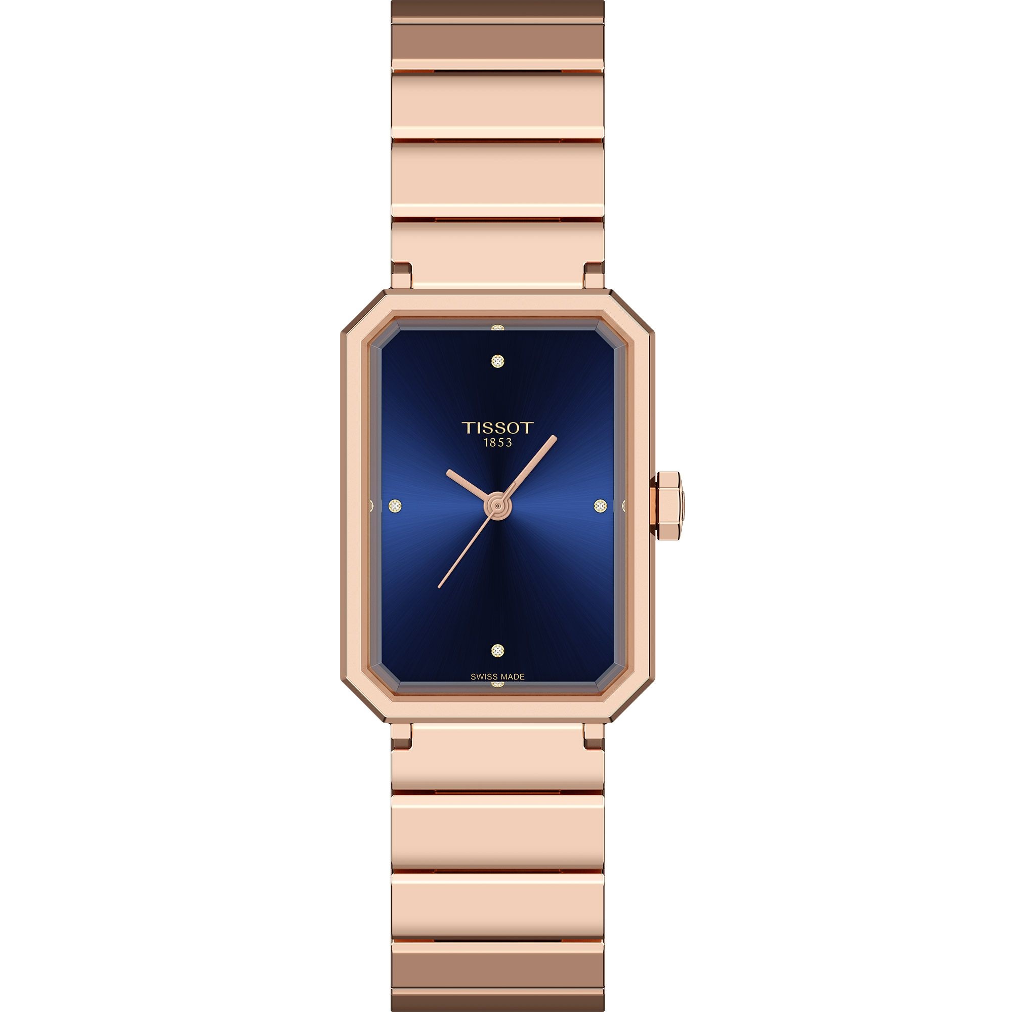 TISSOT SRV Lady's Blue Dial 30mm Rose Gold Stainless Steel Bracelet T160.110.33.046.00 - 