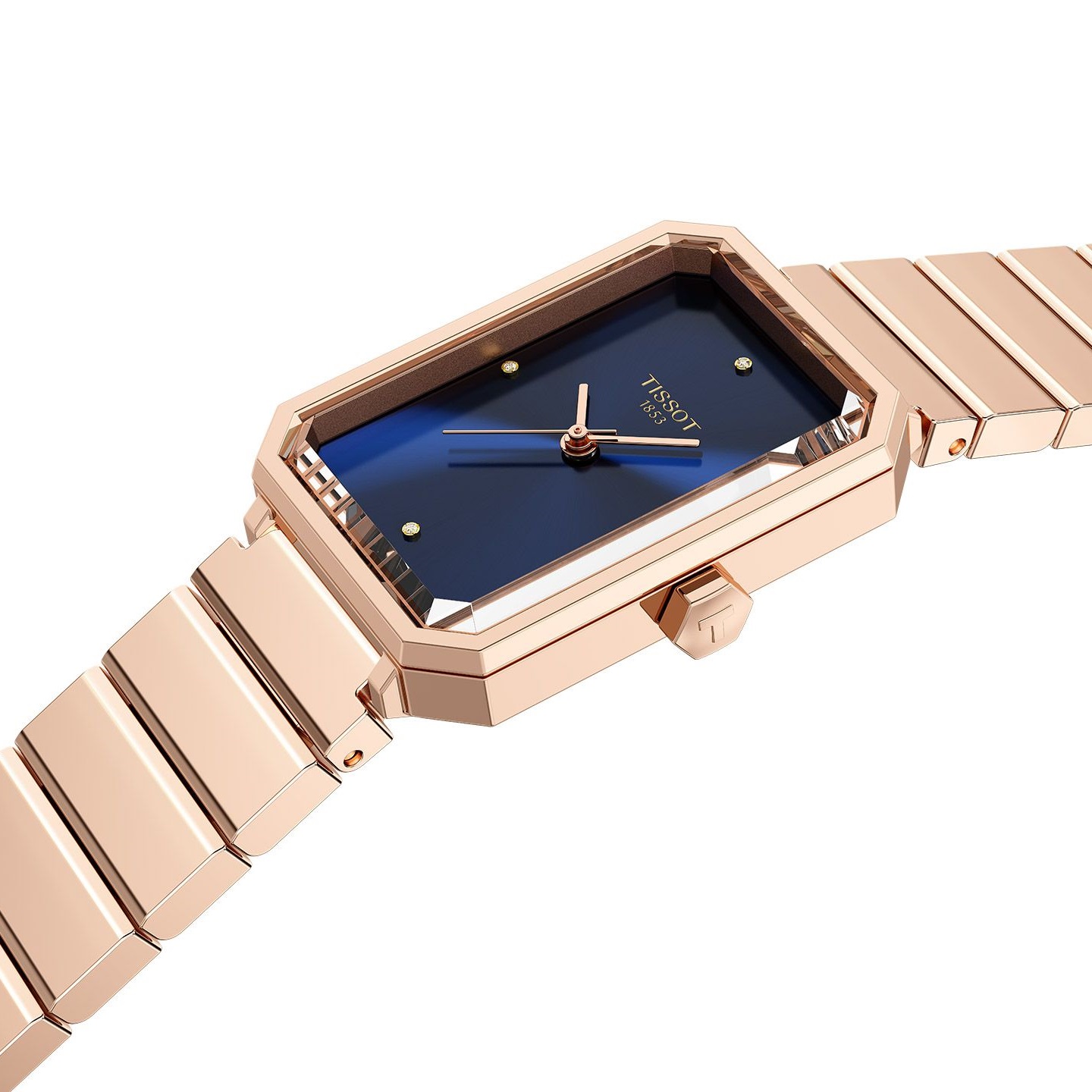 TISSOT SRV Lady's Blue Dial 30mm Rose Gold Stainless Steel Bracelet T160.110.33.046.00 - 