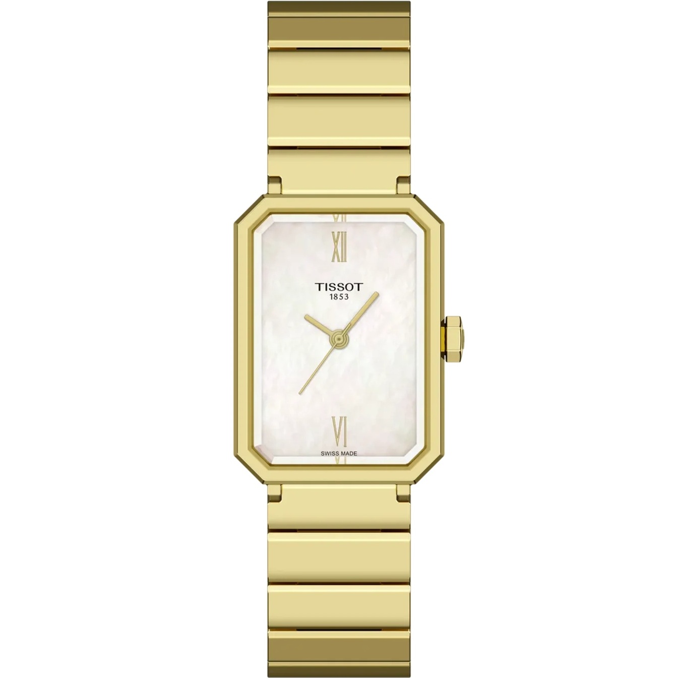 TISSOT SRV Lady's White Pearl Dial 30mm Gold Stainless Steel Bracelet T160.110.33.113.00 - 