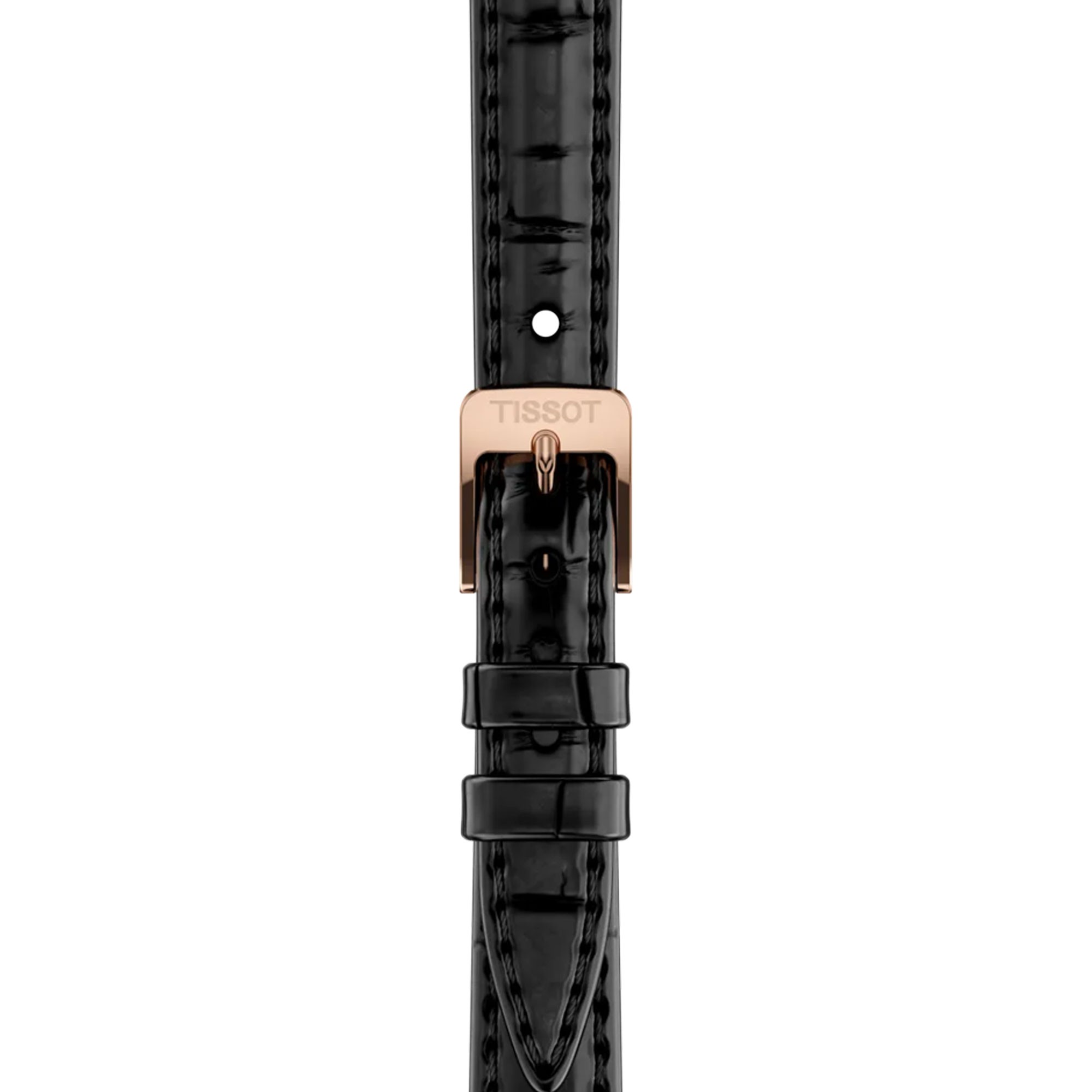 TISSOT SRV Lady's White Pearl Dial 30mm Rose Gold Stainless Steel Black Leather Strap T160.110.36.113.00 - 5