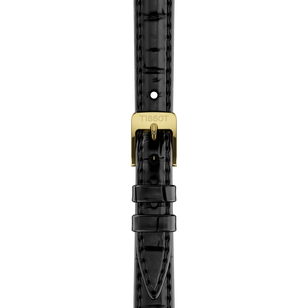 TISSOT SRV Lady's Black Dial 30mm Gold Stainless Steel Black Leather Strap T160.110.36.126.00 - 4