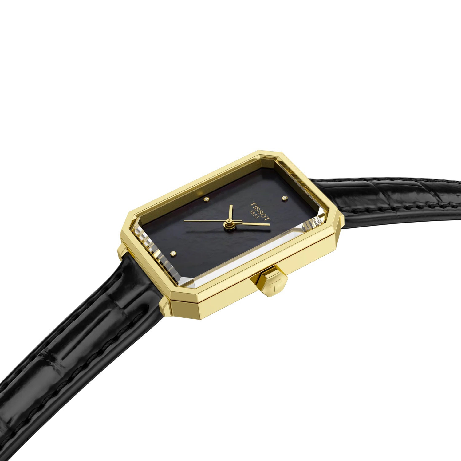 TISSOT SRV Lady's Black Dial 30mm Gold Stainless Steel Black Leather Strap T160.110.36.126.00 - 5