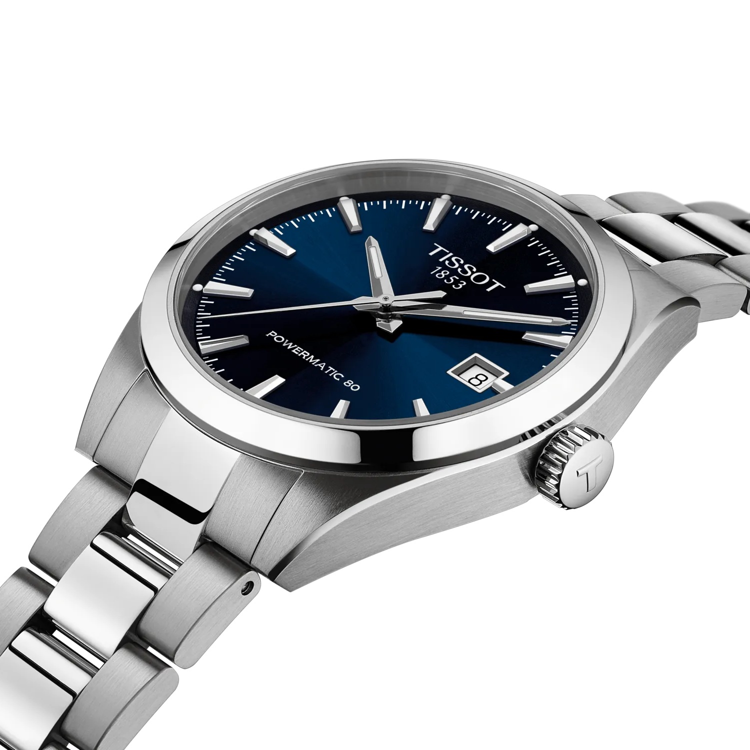 TISSOT Gentleman Powermatic 80 Blue Dial 38mm Silver Stainless Steel Bracelet T165.807.11.041.00 - 3