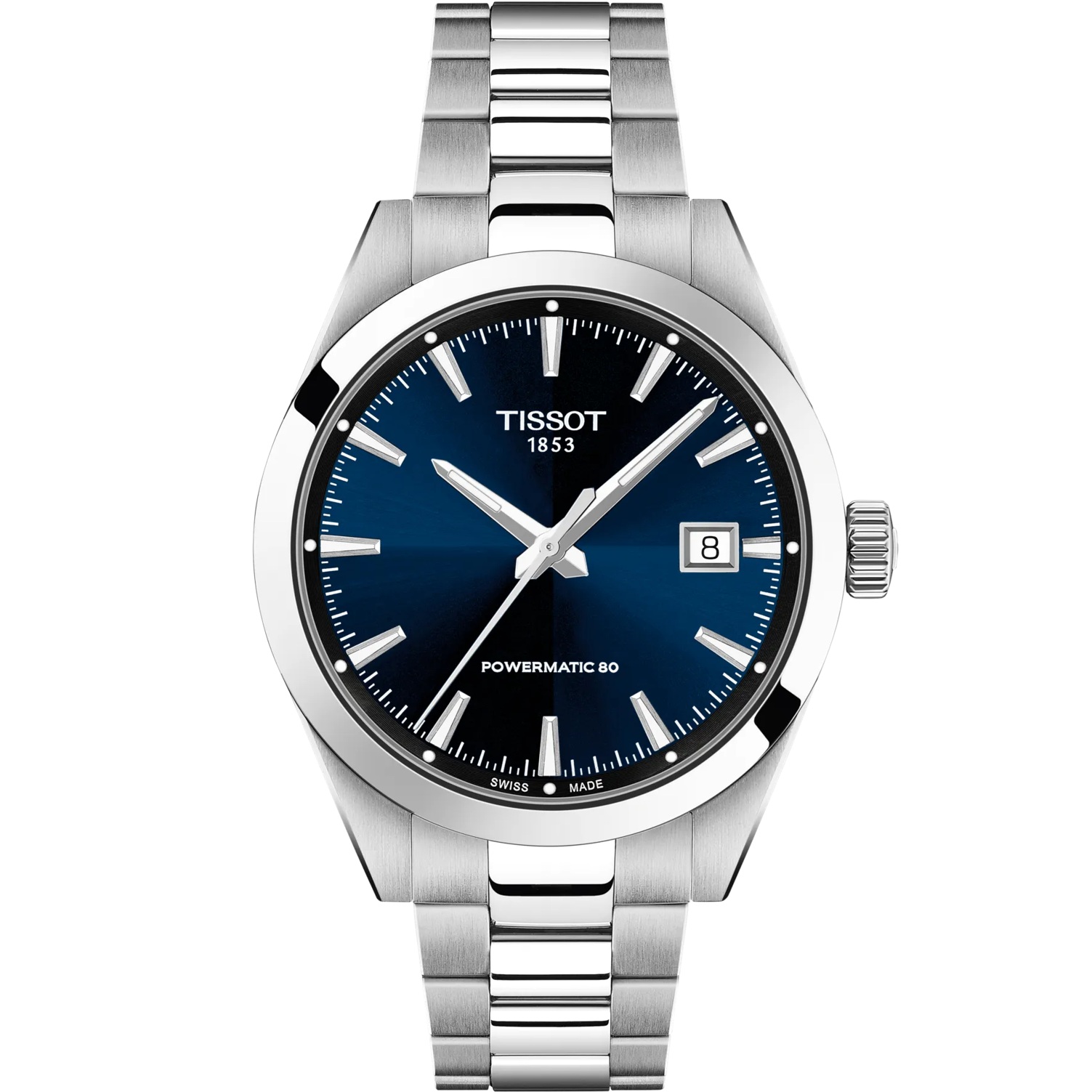 TISSOT Gentleman Powermatic 80 Blue Dial 38mm Silver Stainless Steel Bracelet T165.807.11.041.00 - 