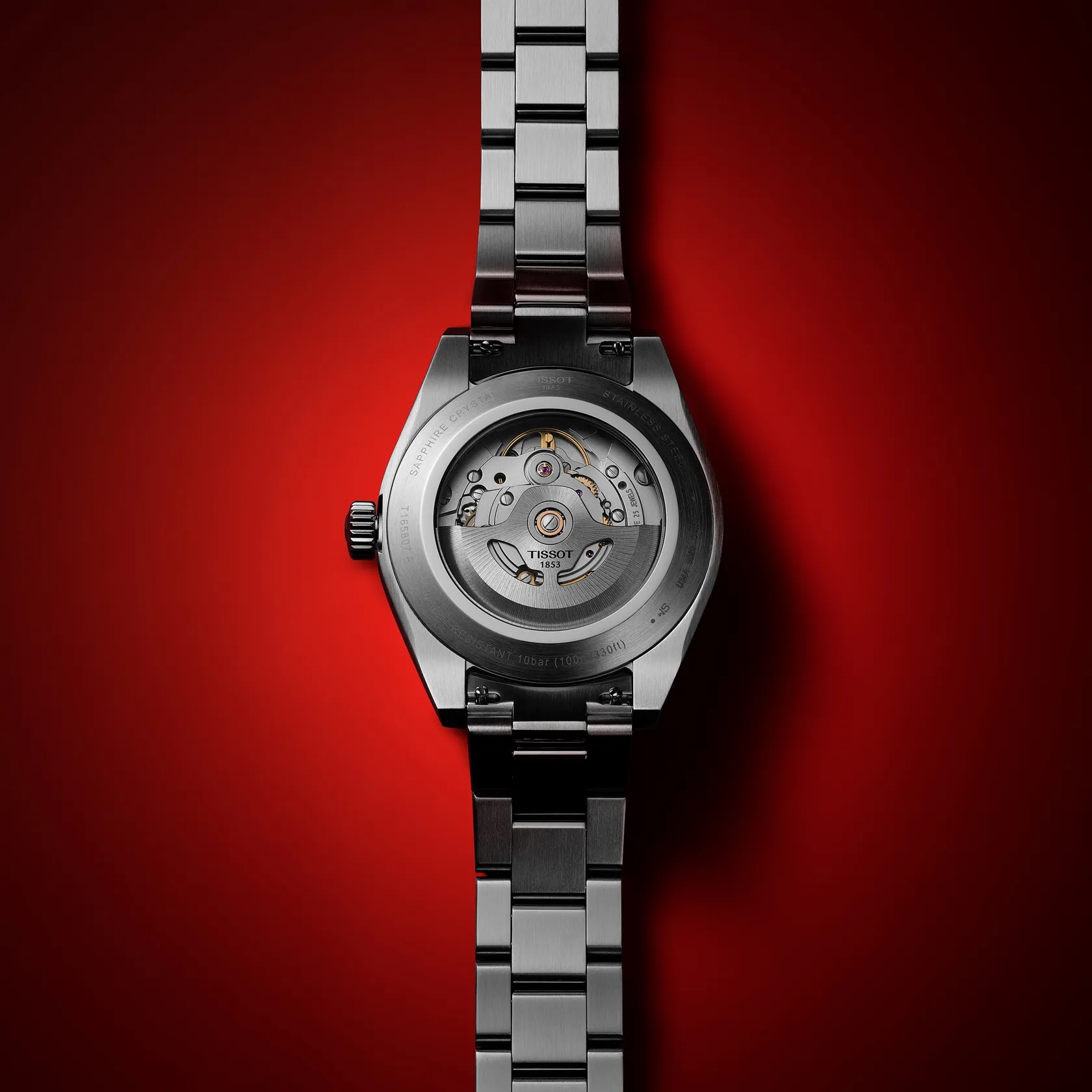 TISSOT Gentleman Powermatic 80 Black Dial 38mm Silver Stainless Steel Bracelet T165.807.11.051.00 - 5