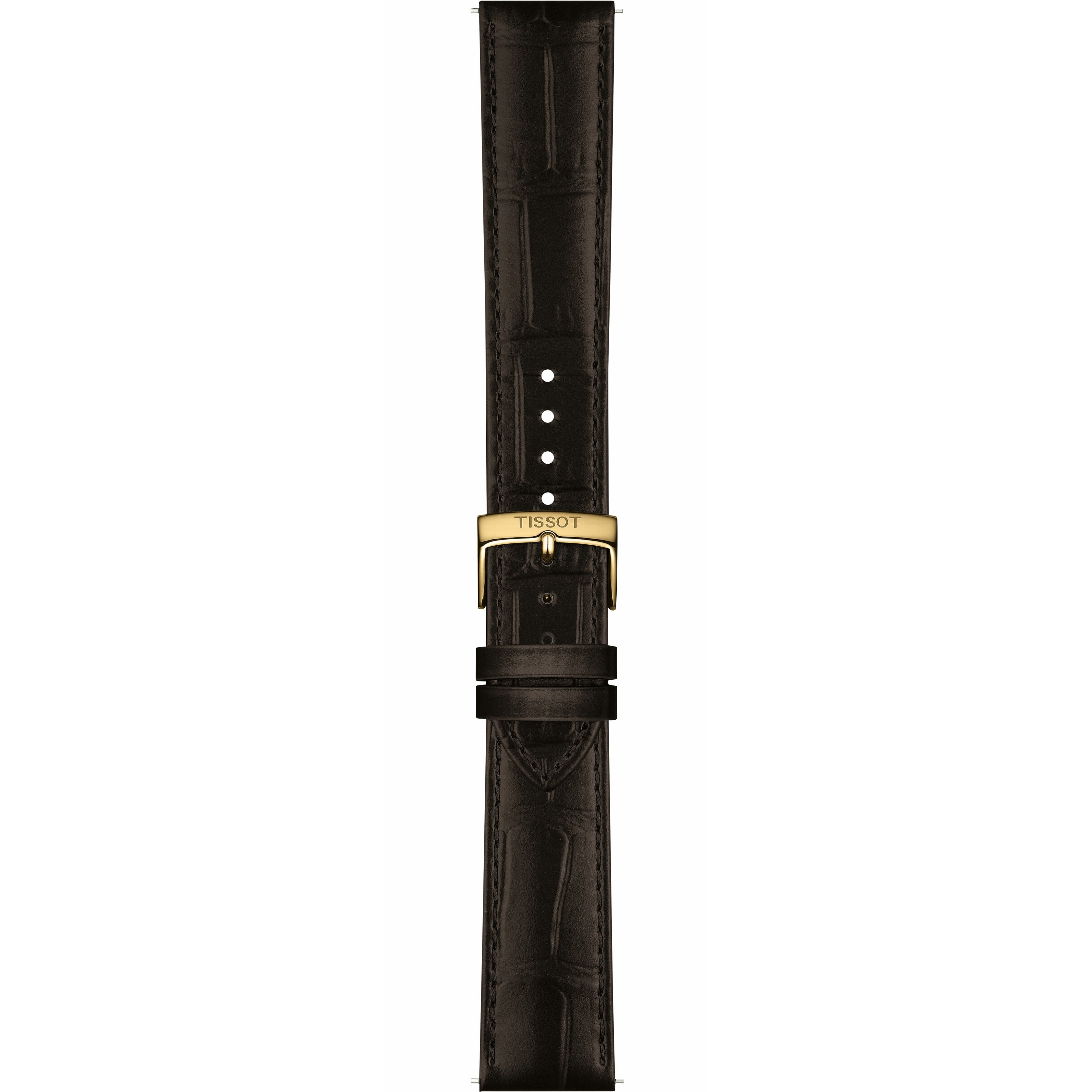 TISSOT Official Classic Dream 20-18mm Brown Leather Strap Gold Hardware T600051594 - 3